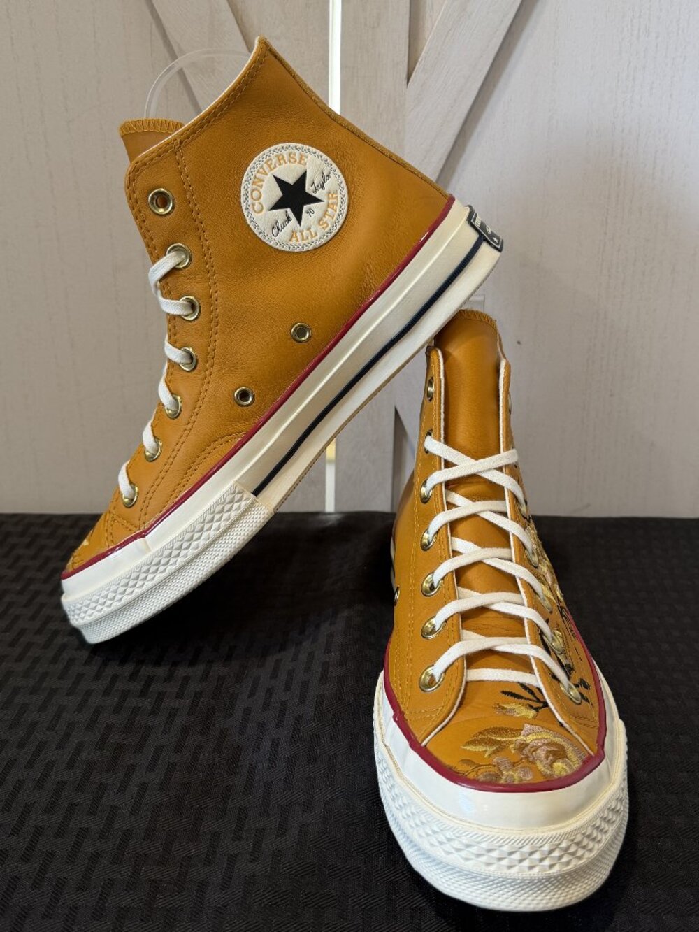 Converse Chuck 70 High 'Parkway Floral Embroidery' Sneakers in Turmeric Gold - Picture 5 of 10